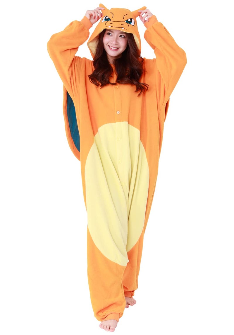 SAZAC Kigurumi - Pokemon - Charizard - Onesie Jumpsuit Halloween Costume Orange - Image 3